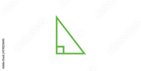 Fototapeta Right Triangle Icon in Mathematics.