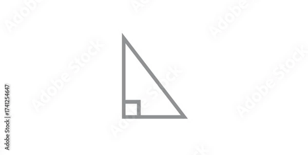 Fototapeta Right Triangle Icon in Mathematics.