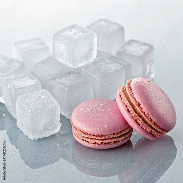 Fototapeta colorful macaroons on a white background