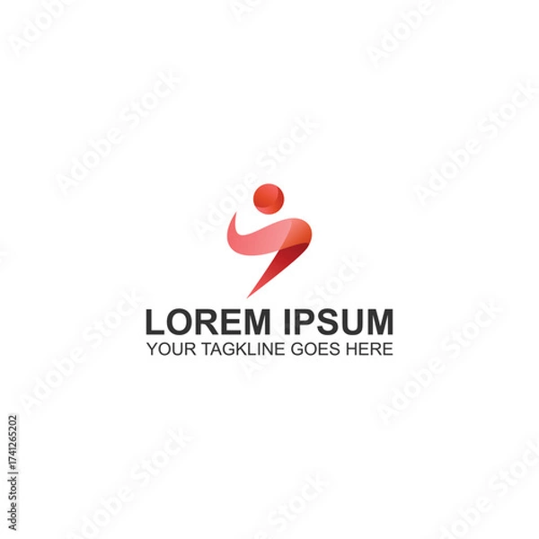 Fototapeta Abstract Letter Y Red Gradient Logo Design With Creative Illustration