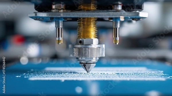 Fototapeta Macro photograph of a clean and pristine machine nozzle
