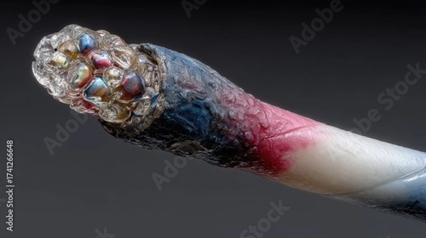 Fototapeta Macro photograph of a nozzle experiencing a color change