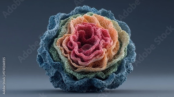 Fototapeta Scientific model of a human cell with layers of detail