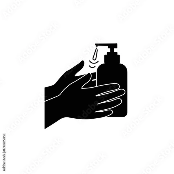 Fototapeta Hands applying hand sanitizer for concept of International Doctor's Day  