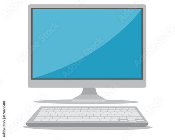 Fototapeta Modern Desktop Computer Monitor and Keyboard Icon