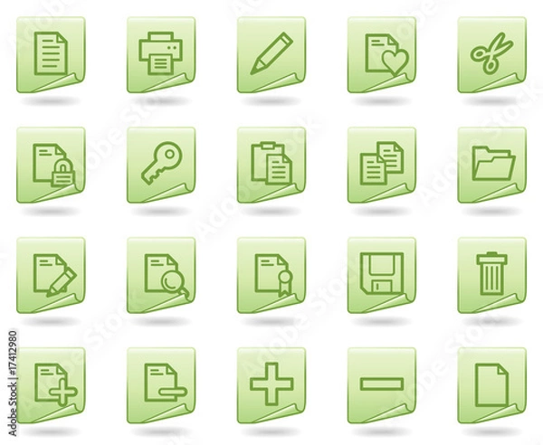 Obraz Document web icons, green document series