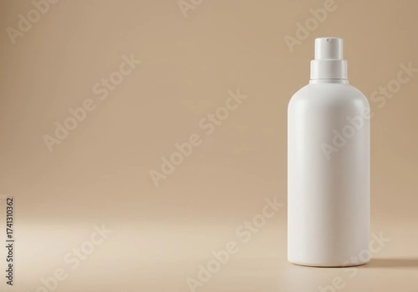 Obraz Minimal Cosmetic Bottle on Beige Surface