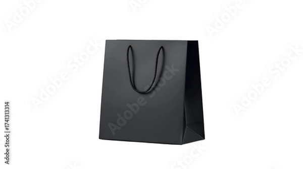 Obraz blank black shopping bag template isolated on transparent white background