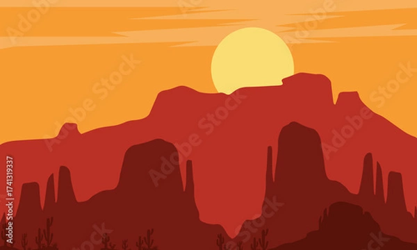 Fototapeta monument valley sunset