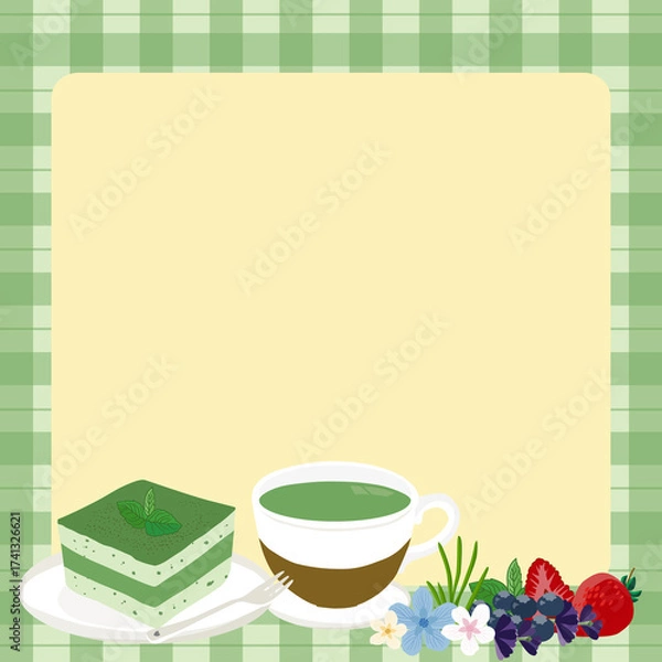 Obraz Paper note with cake elements