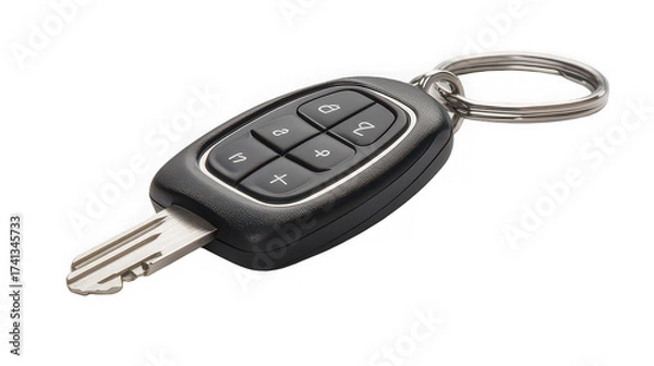 Fototapeta Modern car key with remote control for security and access