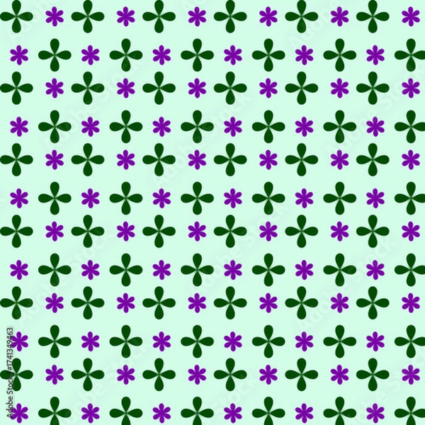 Fototapeta Floral Seamless Pattern, Geometric Abstract Pattern