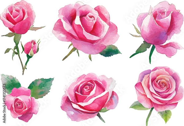 Fototapeta seamless pattern with pink roses