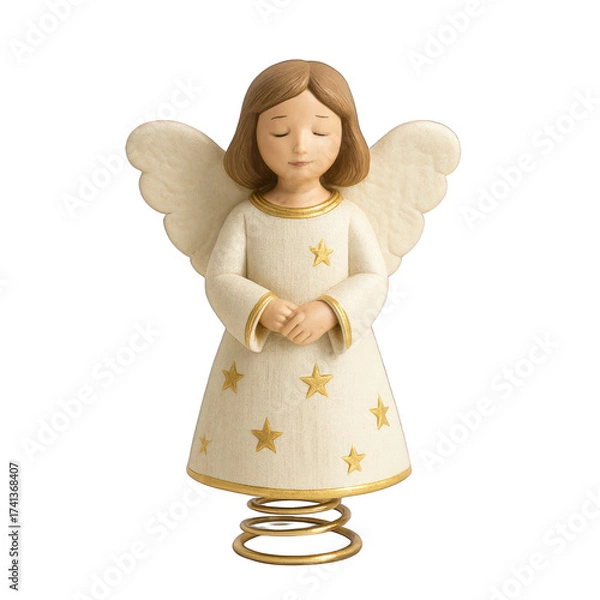 Fototapeta Delicate Angel Figurine with Wings and Stars in Soft Colors for Home Décor