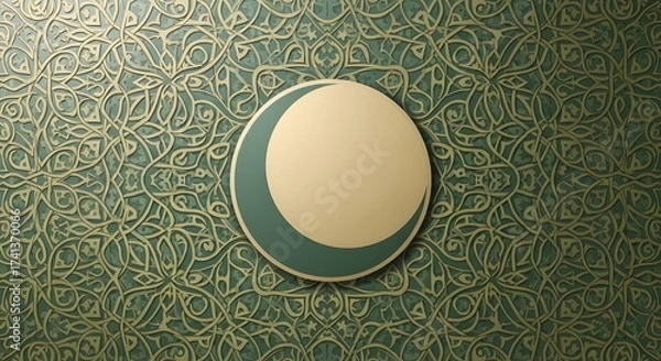 Obraz Ramadan crescent moon design with intricate arabesque pattern