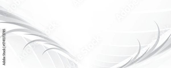 Fototapeta Abstract  white and gray color, modern design stripes background with curve lines. Vector illustration.