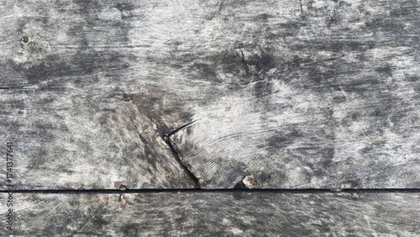 Fototapeta Gray old wood background texture. Abstract wooden backdrop with space for text.