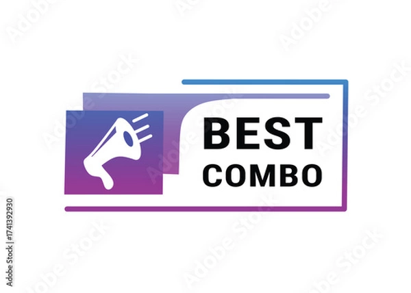 Fototapeta Best combo banner for marketing can be use for business sign. Vector badge vibrant colour.
