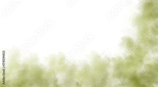 Fototapeta Ethereal green mist frames a dark void