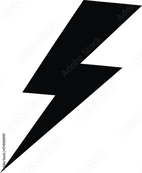 Fototapeta Lightning Bolt Isolated on Dark Background – Electric Energy Flash Effect