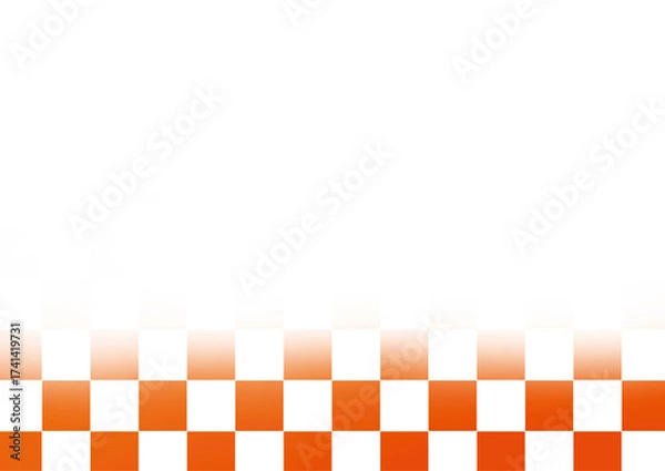 Fototapeta シンプルな朱色の市松模様。下部