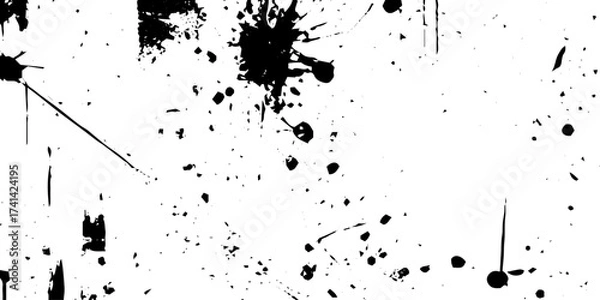 Fototapeta Vector black ink brush stroke on white abstract background . paint brush texture on transparent background. Chinese Japanese Korean calligraphy brushstrokes 	