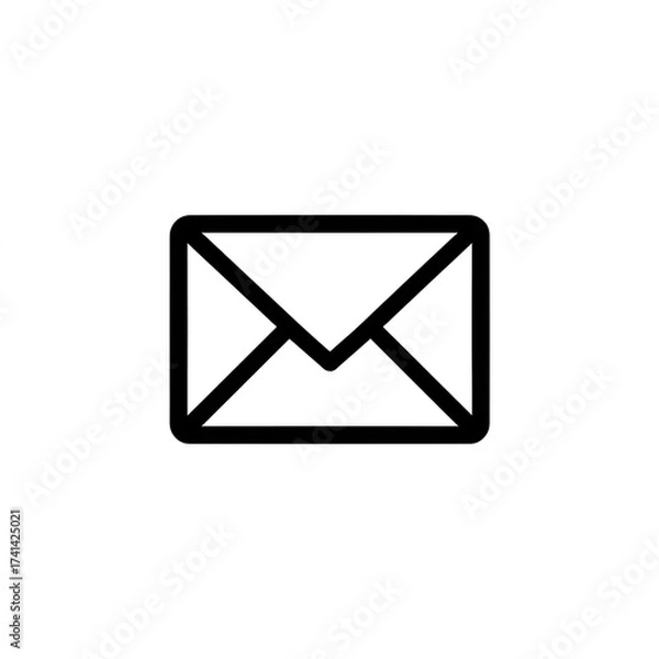 Fototapeta A simple, elegant envelope icon representing communication and correspondence in a digital world.