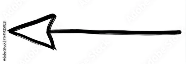 Fototapeta A simple, expressive hand-drawn arrow illustration for various design projects.