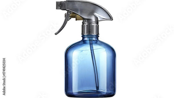 Fototapeta A sleek blue spray bottle, ideal for gardening and cleaning tasks, showcasing modern design and functionality.