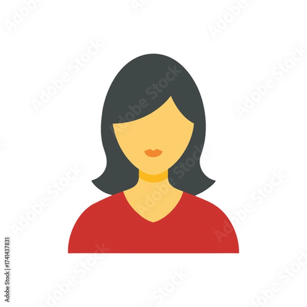 Obraz Woman avatar character flat vector illustration