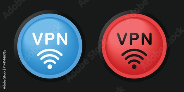 Fototapeta Vpn activation click button. Illustration vector
