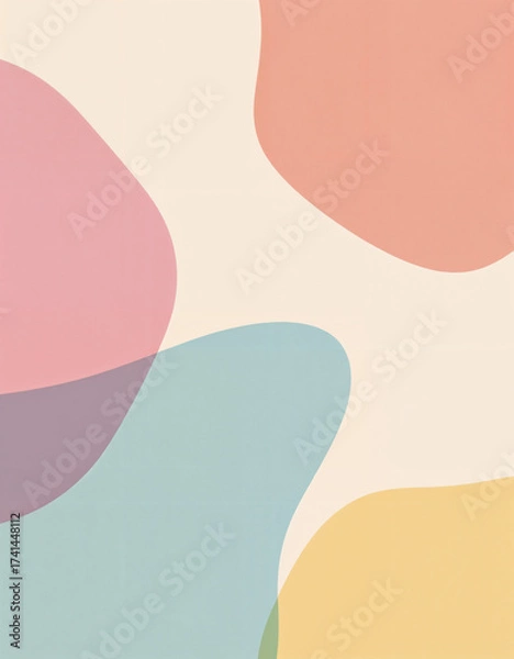 Obraz Minimal Pastel Organic Shapes
