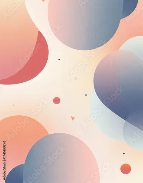 Obraz Retro Pastel Dotted Circle Abstract Background
