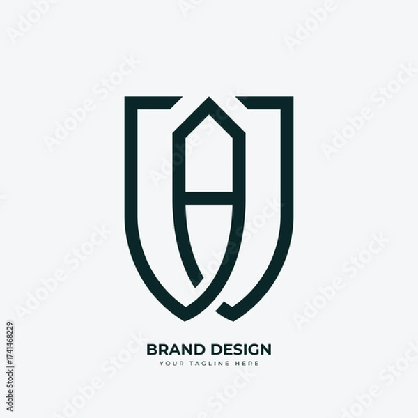 Fototapeta AW WA Linked Modern Monogram Logo
