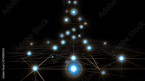 Obraz 
Futuristic Binary Code Grid Background with Glowing Blue Digital Data Stream Technology Pattern for Cyber Security Network Programming Abstract Interface Design Illustration