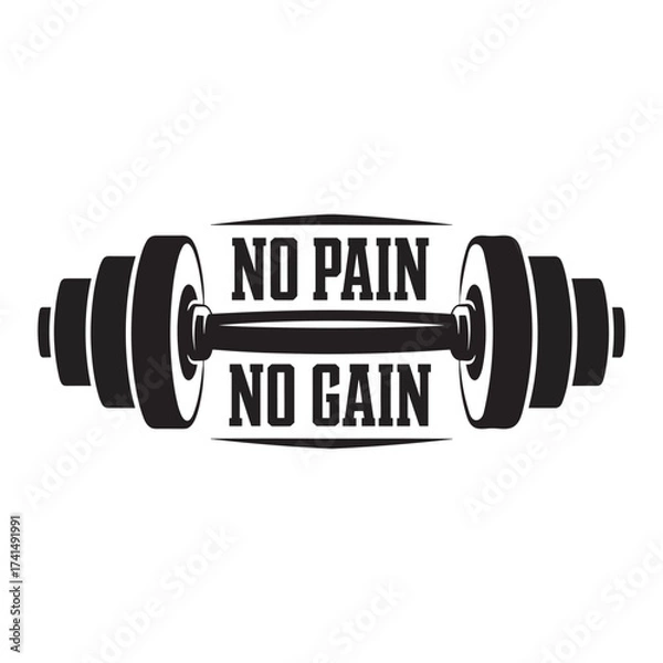 Obraz No pain no gain. Vector EPS file