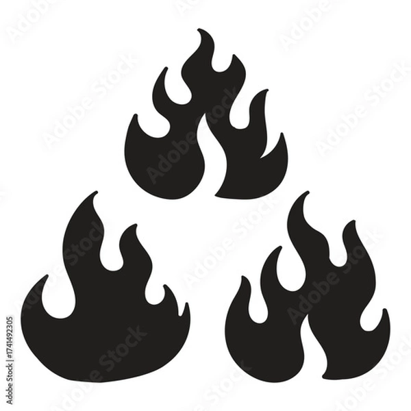 Fototapeta fire silhouette vector
