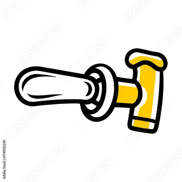 Fototapeta Keg coupler in yellow and black for beer tapping systems  