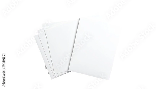 Fototapeta Three blank white sheets of paper overlapping