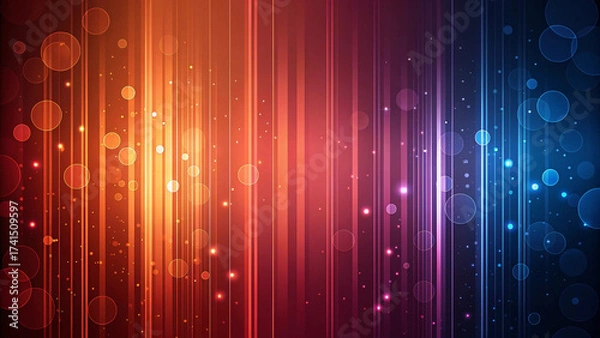 Obraz Abstract vertical light streaks with bokeh and glowing particles