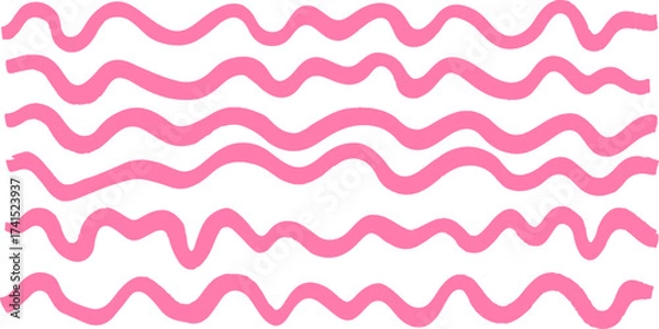 Obraz Pink pastel lines Geometric pattern. Abstract background. Pink wavy Pinstripe Seamless Pattern white background. Simple repeating wavy lines pattern