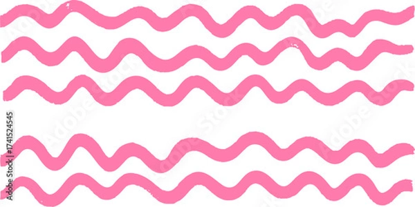 Obraz Pink pastel lines Geometric pattern. Abstract background. Pink wavy Pinstripe Seamless Pattern white background. Simple repeating wavy lines pattern