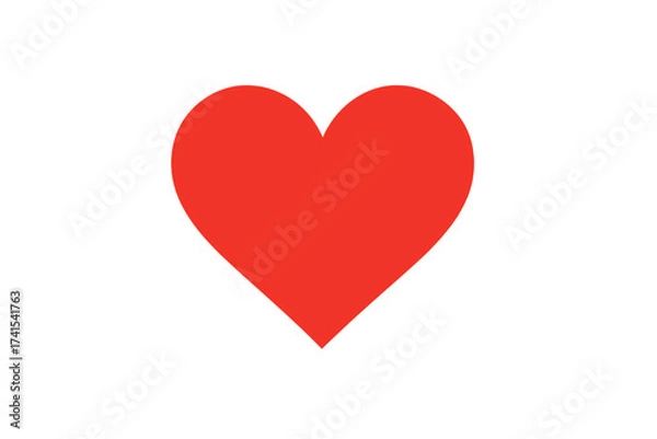 Obraz Red heart vector icon. Love, romance, passion symbol. Simple flat illustration for Valentine's day. Graphic design element. Healthcare concept isolated on white background.