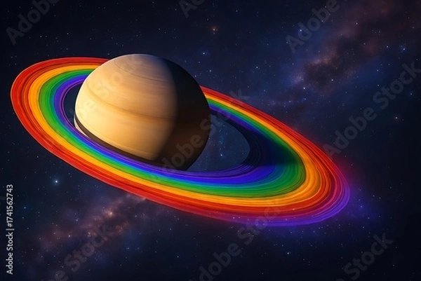 Fototapeta Rainbow Fantasy Art: Vibrant Nature, Abstract & Cosmic Digital Painting Collection