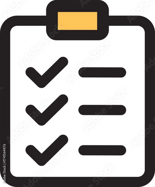 Fototapeta Checklist icon with three completed tasks and progress indicators