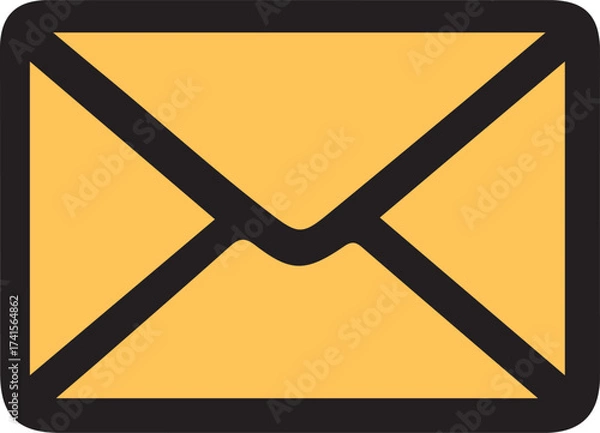 Fototapeta Simple yellow envelope icon for mail and communication