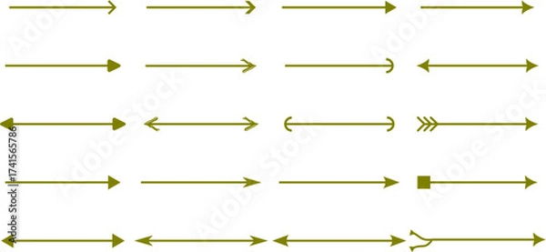 Fototapeta Collection of various arrow symbols and directional indicators, showcasing diverse designs and styles.