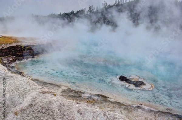 Obraz Grand Prismatic Hot Springs at Excelsior Geyser in Yellowstone National Park