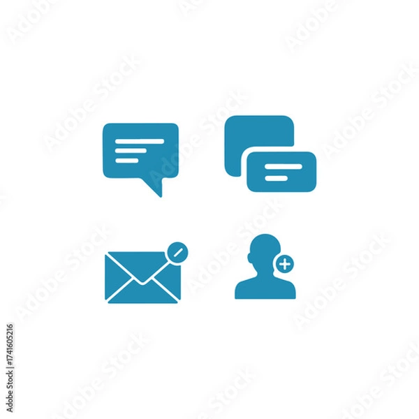 Fototapeta Communication icons representing messaging email and user interaction concepts