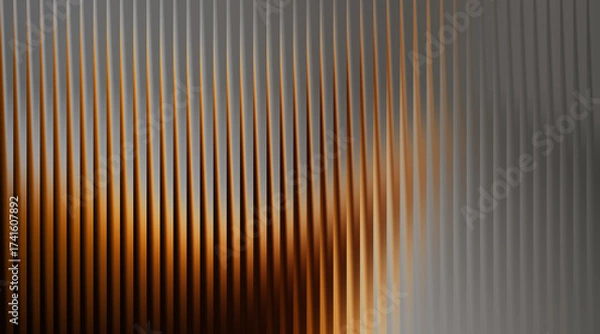 Fototapeta Abstract ribbed texture with warm golden and gray color contrast